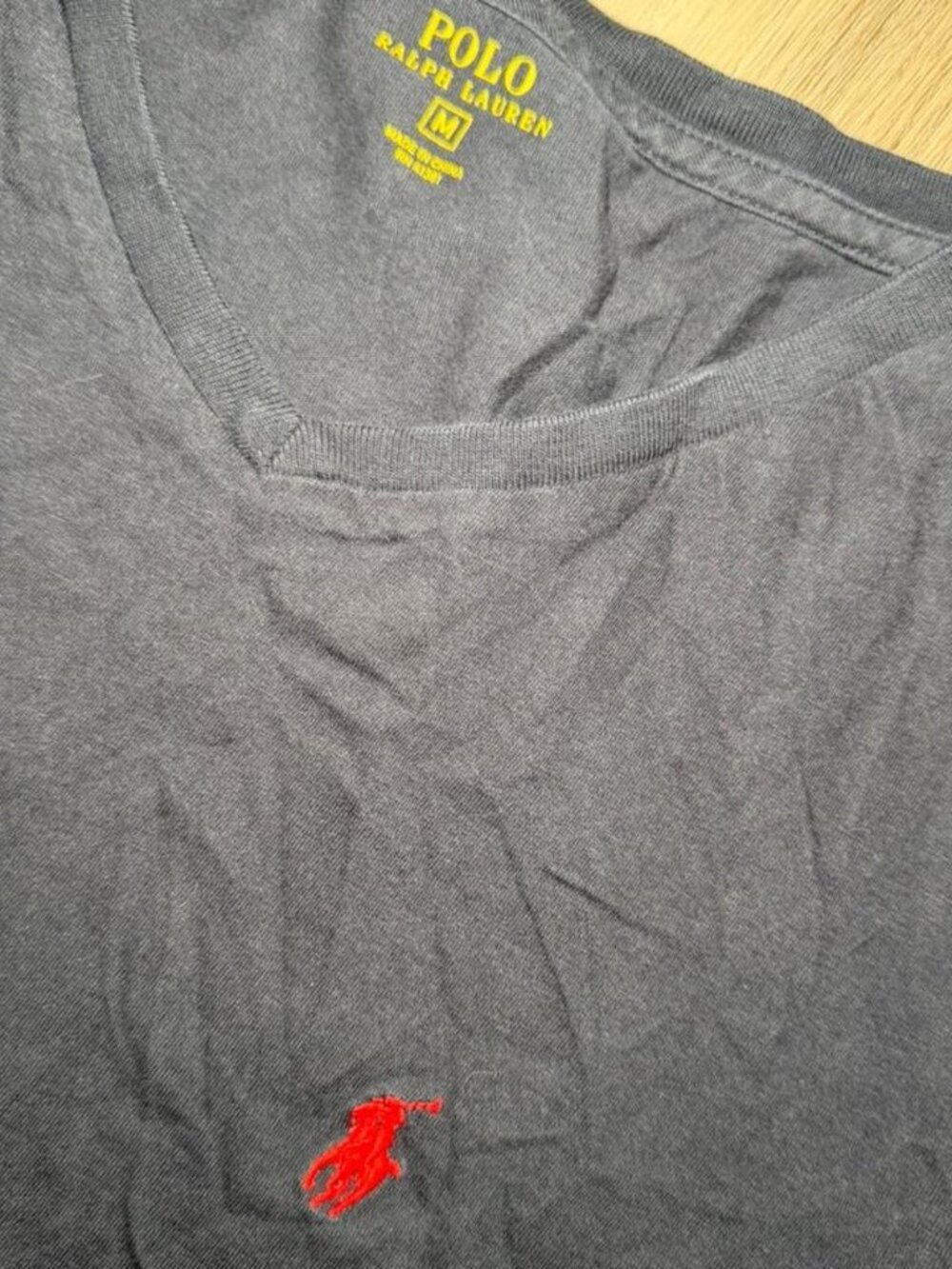 Polo Ralph Lauren Long Sleeve V-Neck Tee – Navy – Custom Slim Fit – Size M - Picture 2 of 3